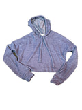 Denim Blue Hacci Crop Hoodie Or Wide Leg Flare Pant