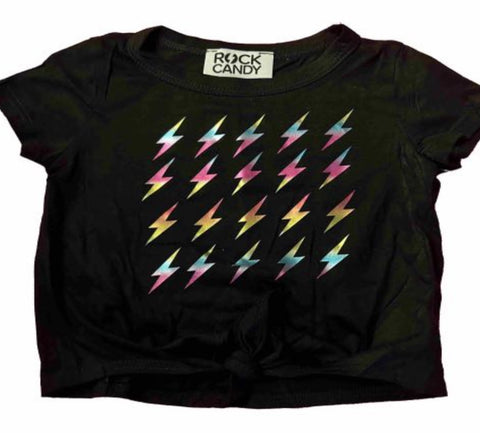 Rock Candy NY Black Shirt With Foil Lightning Bolt
