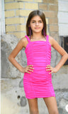 Katie J NYC Tween Scarlett Dress Cobolt Blue/Neon Pink /Or Neon Purple