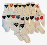 Embroidered Heart Camp Name Socks