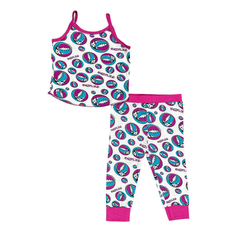 Rowdy Sprout Grateful Dead Pink Tank Top Thermal Set Pajamas
