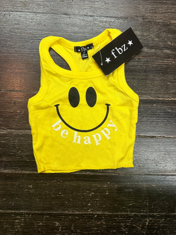 Flowers By Zoe Yellow Ribbed Tank Top