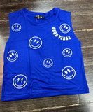 Flowers By Zoe Smiley Good Vibes Royal Blue Top Or Short