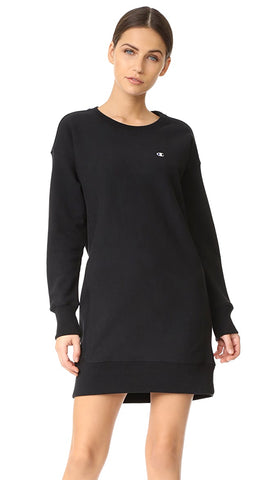 Champion Reverse Weave Crewneck Sweatshirt Dress Black Long Sleeve