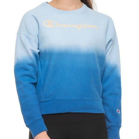 Champion Women's Reverse Weave Crew Tonal Surf the Web Blue Ombre Sweatshirt