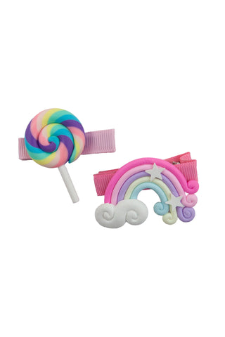 Lollipop Rainbow Hair clips
