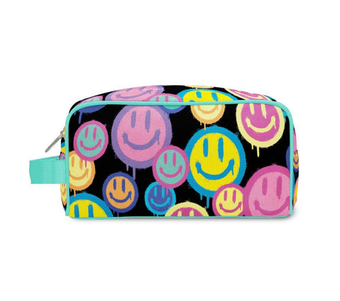 Top Trenz Spray Smiley Puffer Cosmetic Bag