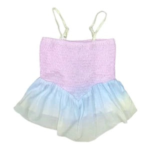 Flowers By Zoe Pastel Ombre Smocked Tank Top