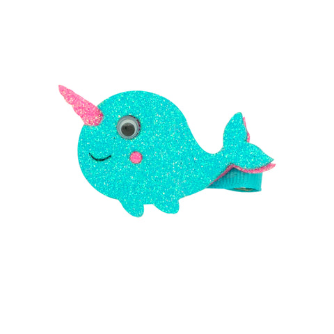 Wee Ones Glitter Narwhal Hair Clip