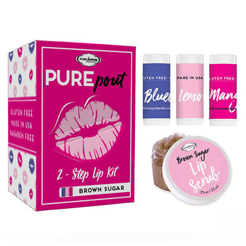Pure Factory Naturals Pure Pout Brown Sugar 2 - Step Lip Kit