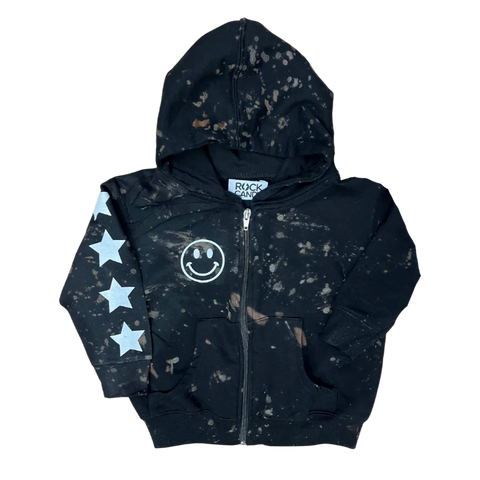 Rock Candy NYC Bleached Hoody w/ White Stars/Smiley
