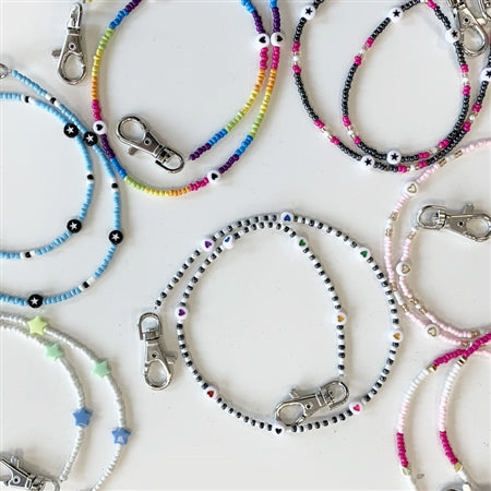 Top Trenz Beaded Mask Chains 25" with safety breakaway clip - Teen/Adult Size