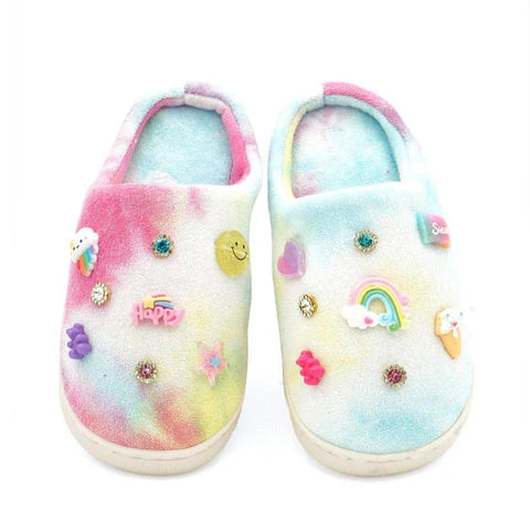 Bari Lynn Tie Dye Charm Slippers