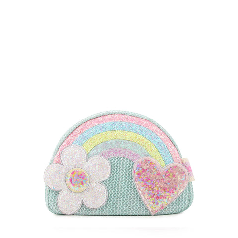 Omg Accessories Straw Aqua Rainbow Pouch