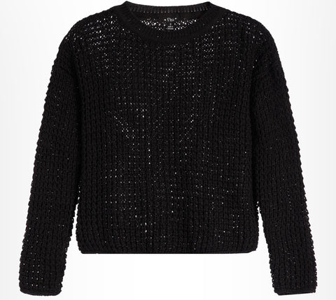 Flowers By Zoe Black Cable Knit Sweater