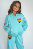 Flowers By Zoe Aqua Heart Weekend Pullover Hoodie Or Sweatpants