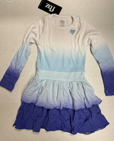 Flowers by Zoe Blue Ombre Heart Long Sleeve Dress Flowers by Zoe Blue Ombre Heart Long Sleeve Dress