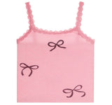 Flowers By Zoe Pink And Black All Over Bow Tank Or Wide Leg Pant
