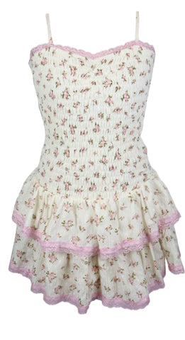 Flowers By Zoe Floral Dress With Lace Trim