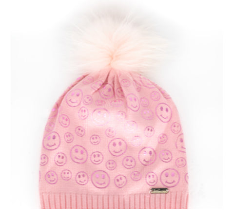 Bari Lynn Pink Smiley Foil Hat