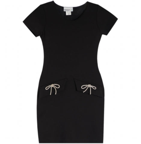 Cheryl’s Emily Dress With Bow Pockets Black