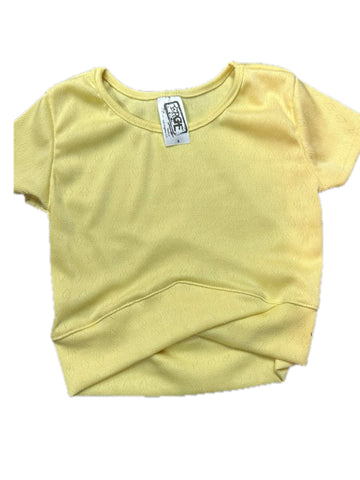 Erge Pointelle Heart Crossover Top Yellow