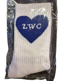 Embroidered Heart Camp Name Socks