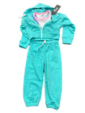 Flowers By Zoe Zip Up Cropped Aqua Hoodie Or Sweatpants