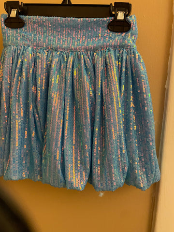 Flowers By Zoe Blue Sequin Bubble Skirt And Sequin Tank Top