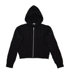 Flowers By Zoe Black Cable  Zip Up  Hoodie Or Sweatpants