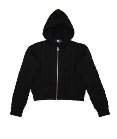 Flowers By Zoe Black Cable  Zip Up  Hoodie Or Sweatpants