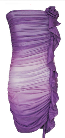 purple ombre cocktail dress Slit Split Hem Long Sleeve Venezia Off Shoulder, Karena Ombre Midi Dress in Purple, Size S, For GNO/Date Night