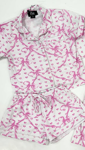 Flowers By Zoe Pink Bow Heart Pajamas