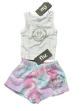 Flowers By Zoe Pastel TyeDye Rhinestone Smiley Tank,Shorts Or Sweatshirt