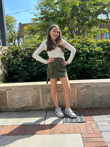 If So Clothing Green Cargo Skirt