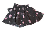 Flowers By Zoe Black Pink Chiffon Floral Ruffle Skirt