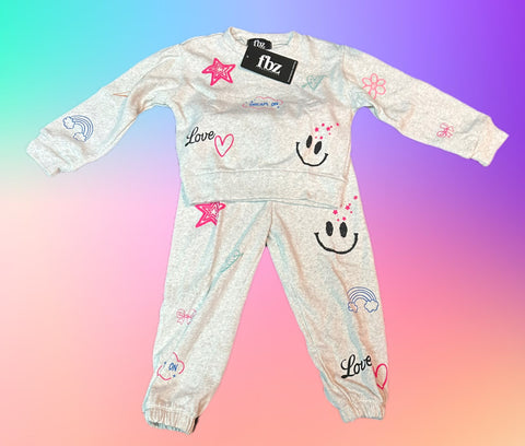 Flowers By Zoe Light Gray Icon Motif Sweatshirt Or Sweatpants