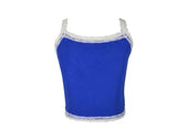 Flowers By Zoe Royal Mesh Tank With White Lace Trim Or Skort