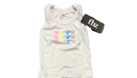 Flowers By Zoe White Tank With 12 Pastel Hearts