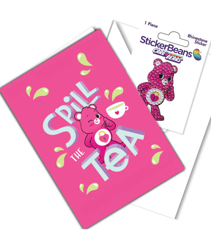 Stickerbean Greeting Card And Stickerbean Spill The Tea