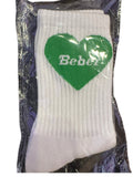 Embroidered Heart Camp Name Socks