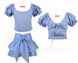 Flowers By Zoe Blue Poplin Skirt Or Top