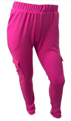 Erge French Terry Fuschia Cargo Pant Long  Sleeve Zip Top