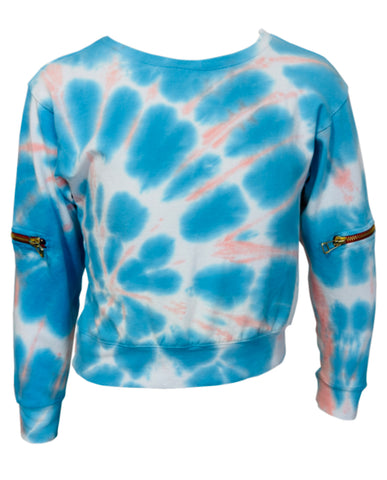 Erge Tie Dye Long Sleeve Zip Top Heaven
