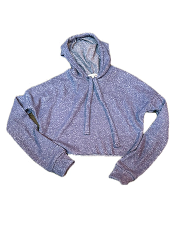Denim Blue Hacci Crop Hoodie Or Wide Leg Flare Pant