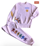 Rowdy Sprout Greatful Dead Rainbow  Bears Crewneck Sweatshirt Or Sweatpants Preppy Pink