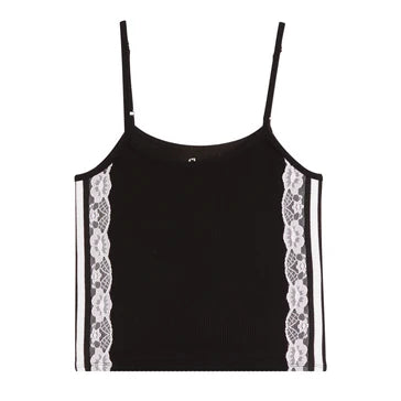 Flowers by Zoe Black with White Lace/Stripes Tank or Shorts