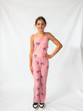 Flowers By Zoe Pink And Black All Over Bow Tank Or Wide Leg Pant