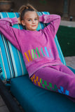 Rowdy Sprout Nirvana Plum Nevermind Crewneck  Or Rainbow Check Sweatpants