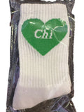 Embroidered Heart Camp Name Socks